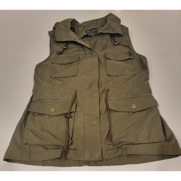 Love Tree Army Green Cotton Utility Vest - Picture 2 of 8